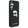 Karl Lagerfeld Kožené pouzdro s monogramem a logem Karl Head - Samsung Galaxy S25 (černé)