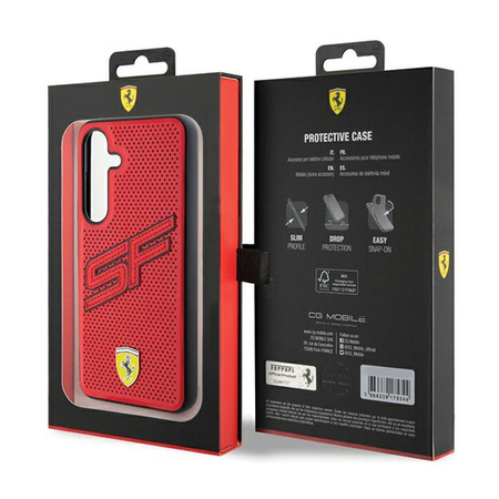 Ferrari Big SF Perforované - pouzdro pro Samsung Galaxy S24+ (červené)