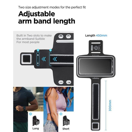 Spigen A703 Dynamic Shield Armband - Etui / brassard de sport pour smartphone jusqu'à 6,9" (noir)