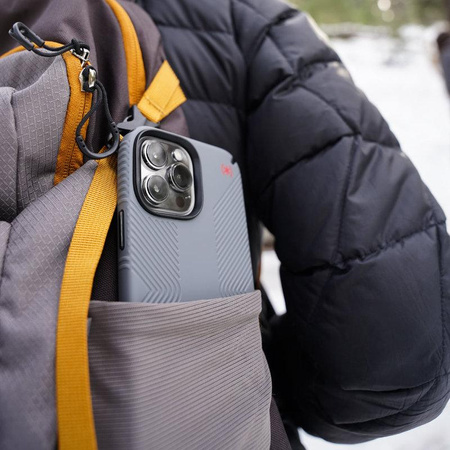 Speck Presidio2 Grip - Étui antidérapant pour iPhone 13 (Gris graphite/Noir)