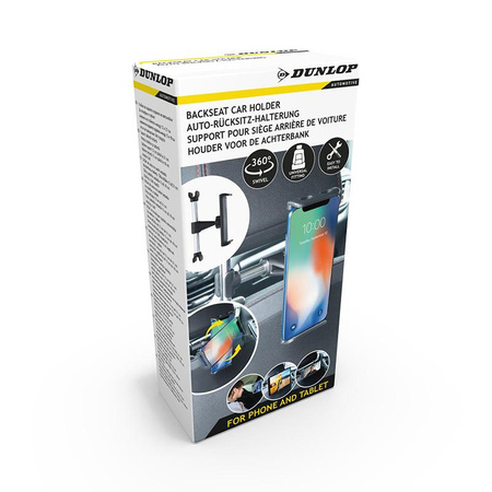 Dunlop - Support d'appui-tête de voiture pour smartphone / tablette 12-21 cm