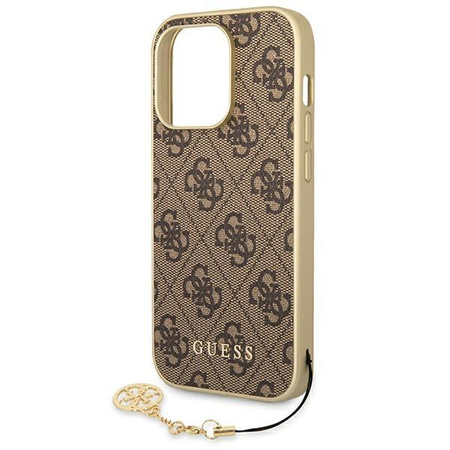 Guess 4G Charms Collection - Coque pour iPhone 14 Pro Max (marron)