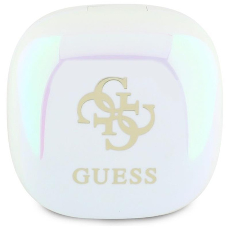 Guess 4G Printed Logo - Sluchátka Bluetooth TWS + nabíjecí pouzdro (bílé)