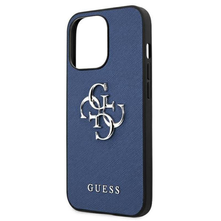 Guess Saffiano 4G Big Silver Logo - iPhone 13 Pro Max Case (blue)