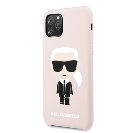 Karl Lagerfeld Fullbody Silicone Iconic - pouzdro pro iPhone 11 Pro (růžové)