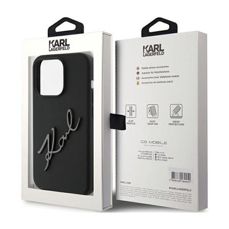 Karl Lagerfeld Silicone Karl Script - iPhone 15 Pro Tasche (Schwarz)