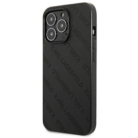Karl Lagerfeld Perforated Allover - kryt pro iPhone 13 Pro Max (černý)