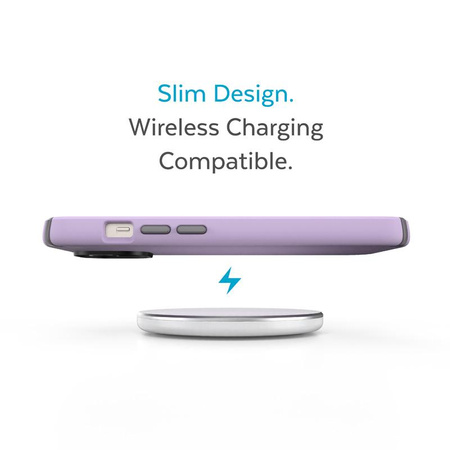 Speck Presidio2 Pro - Antibacterial iPhone 14 Plus Case (Spring Purple / Cloudygrey / White)