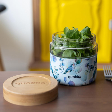 Quokka Deli Food Jar - Glasbehälter für Lebensmittel / Lunchbox 820 ml (Blue Nature)