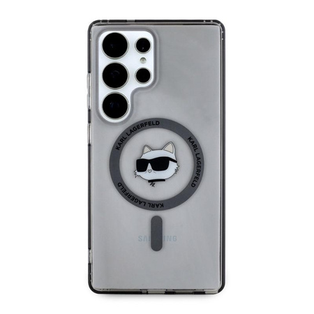 Karl Lagerfeld Bouton Tête de Choupette Logo imprimé MagSafe - Étui Samsung Galaxy S25 Ultra (noir)