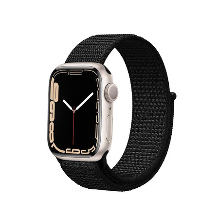 Crong Nylon Reflex - Sportovní řemínek pro Apple Watch 44/45/46/49 mm (černý)