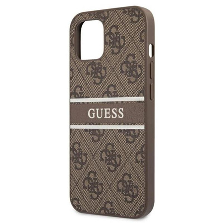 Guess 4G Printed Stripe - Coque pour iPhone 13 Mini (marron)