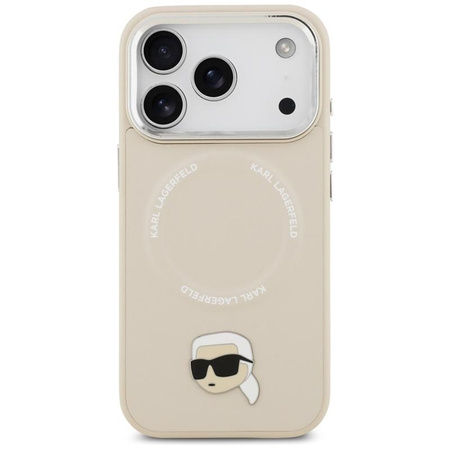 ETUI DO IPHONE 17 PRO do MAGSAFE KARL LAGERFELD ORYGINALNE BEŻOWE SKÓRZANE