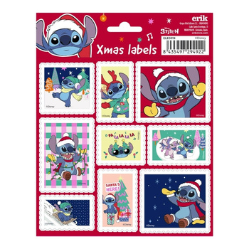 Disney Stitch - Sada 18 samolepicích vánočních nálepek
