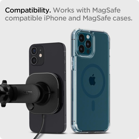 Spigen OneTap Pro Wireless Magnetic Car Charger Air Vent – Uchwyt samochodowy MagSafe (MagFit)