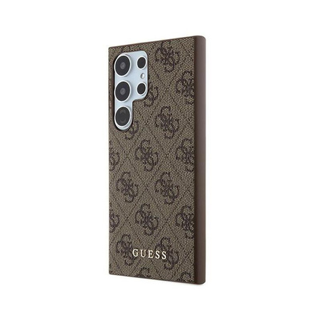 Guess 4G Metall Gold Logo - Samsung Galaxy S24 Ultra Tasche (braun)