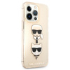 Karl Lagerfeld Glitter Karl & Choupette Head - Coque iPhone 13 Pro (Or)