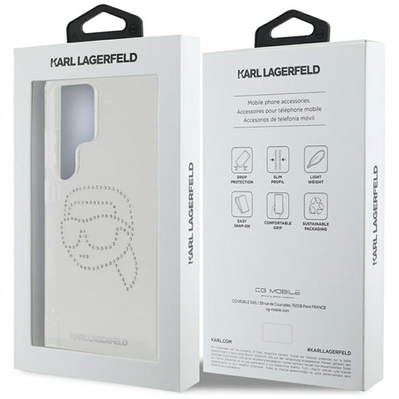 Karl Lagerfeld Rhinestones Karl Head Logo - Case for Samsung Galaxy S25 Ultra (Transparent)