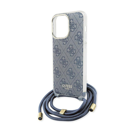 Guess Crossbody Cord 4G Print - pouzdro pro iPhone 15 Pro (modré)