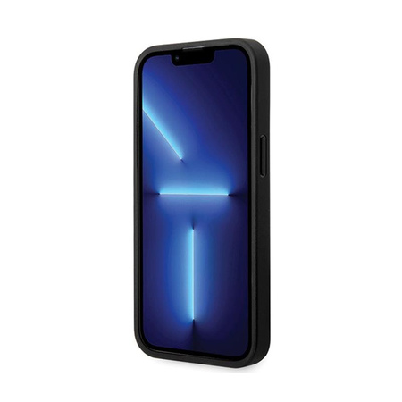 BMW Leder Diamant-Muster - iPhone 14 Pro Tasche (Schwarz)