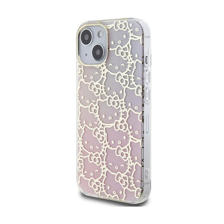 Hello Kitty IML Gradient Electrop Crowded Kitty Head - Coque iPhone 15 (rose)