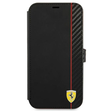 Ferrari Booktype On Track Carbon Stripe - iPhone 13 mini Case (black)