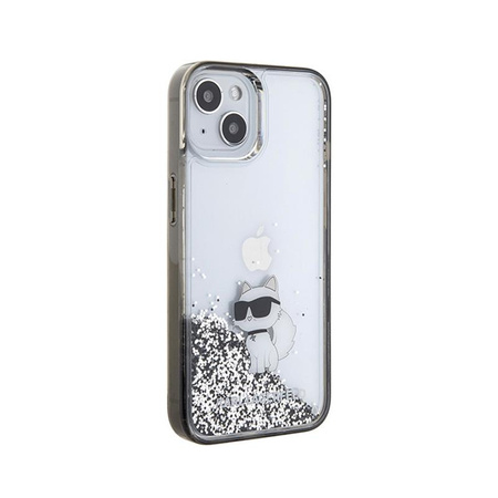 Karl Lagerfeld Liquid Glitter Choupette - Coque pour iPhone 15 (Transparent)