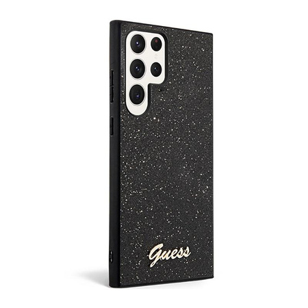 Guess Glitter Flakes Metal Logo Case - Samsung Galaxy S23 Ultra Case (black)