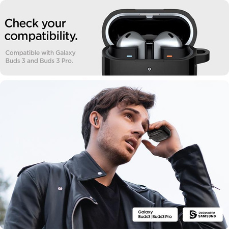 Spigen Rugged Armor - Etui pour Samsung Galaxy Buds 3 / 3 Pro (Noir mat)