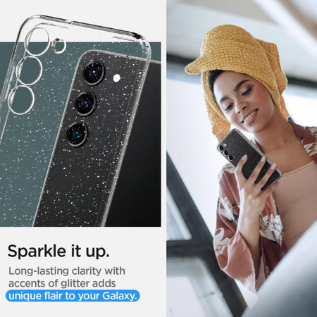 Spigen Liquid Crystal Glitter - tok Samsung Galaxy S23 készülékhez (átlátszó)