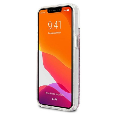 Guess Peony Liquid Glitter - iPhone 13 Tasche (rosa)