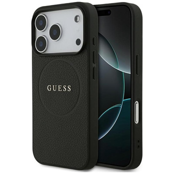 Guess Grained Ring MagSafe - Pouzdro iPhone 17 Pro (černý)