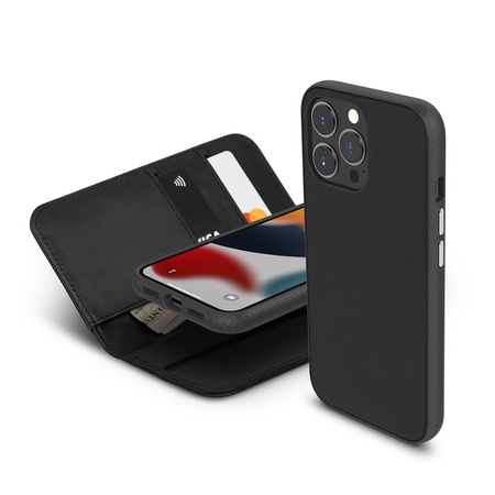 Moshi Overture - 3-in-1-Hülle mit Flip Cover iPhone 13 Pro (antibakterielles NanoShield™) (Jet Black)