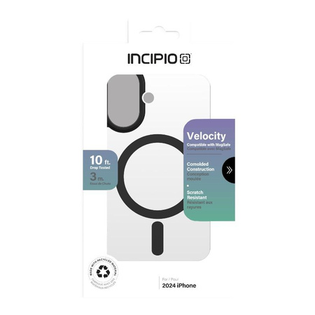 Incipio Velocity MagSafe - Coque pour iPhone 16 (transparent / noir)