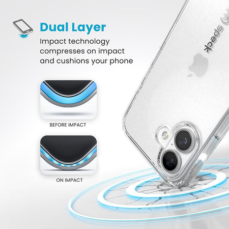 Speck Gemshell - Custodia per iPhone 16 (trasparente)