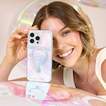 Etui Case-Mate Soap Bubble MagSafe do iPhone 16 Pro Max – Efekt Tęczowej Poświaty