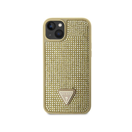 Guess Rhinestone Triangle - Case for iPhone 14 Plus (Gold)