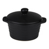 Alpina - Ceramic ovenproof dish with lid, round, 13x10 cm, 210 ml (black)