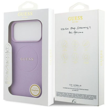 ETUI DO IPHONE 17 PRO MAX do MAGSAFE GUESS FIOLETOWE ORYGINALNE MAGNETYCZNE