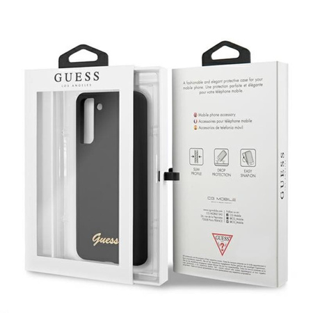 Guess Silicone Script Metal Logo - Samsung Galaxy S21+ Case (black)