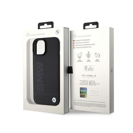 BMW Leather Hot Stamp MagSafe - iPhone 15 Case (Noir)