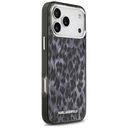 Karl Lagerfeld IML Leopard Pattern MagSafe - Pouzdro pro iPhone 17 Pro Max (černé)