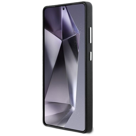 Karl Lagerfeld Saffiano Full Wrapped Elongated Metal Logo MagSafe - Hülle für Samsung Galaxy S25 Ultra (schwarz)