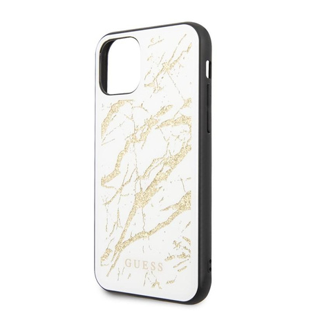 Guess Marble Glass Gold Glitter - iPhone 11 Pro Case (white)