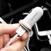 Borofone - Chargeur de voiture USB 2x, blanc