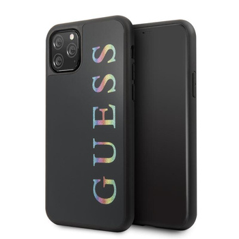 Guess Dupla rétegű csillám tok Logo többszínű - iPhone 11 Pro tok (fekete/többszínű)