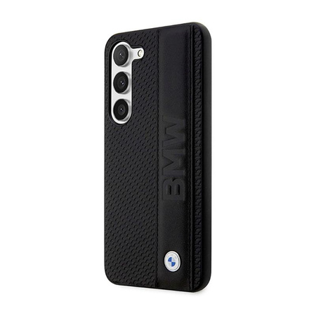 BMW Leather Textured & Stripe - Etui pour Samsung Galaxy S23 (noir)