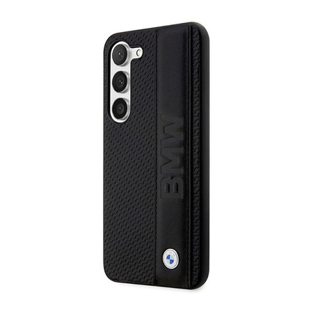 BMW Leather Textured & Stripe - Etui Samsung Galaxy S23 (czarny)