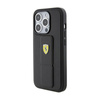 Ferrari Grip Stand Metal Logo - Coque iPhone 15 Pro Max (noir)