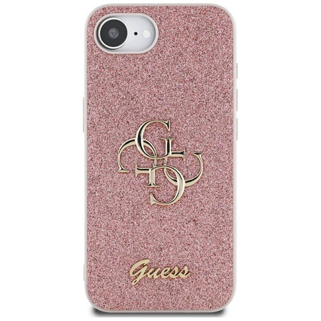 Guess Fixed Glitter Big 4G - Case for iPhone 16e (pink)